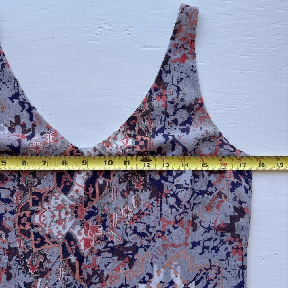 Cabi Womens XS Sleeveless Dress Fresco Slip Multi-Color V-Neck Pockets Boho - Picture 7 of 8